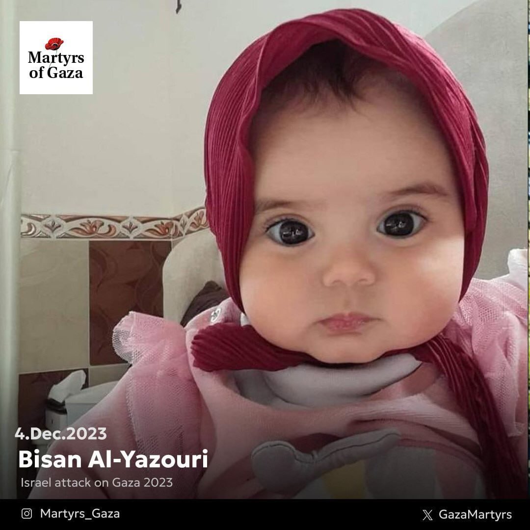 Baby Bisan killed in Israeli attack December 4 2023