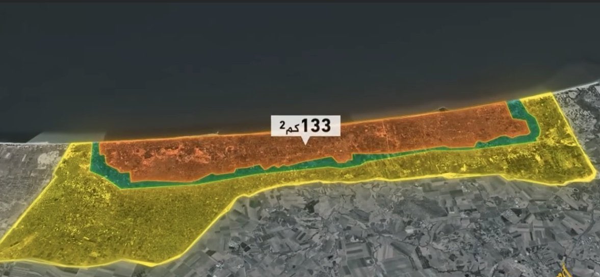 Israeli Siege Shrinks Gaza Territory to 133 Square Kilometers