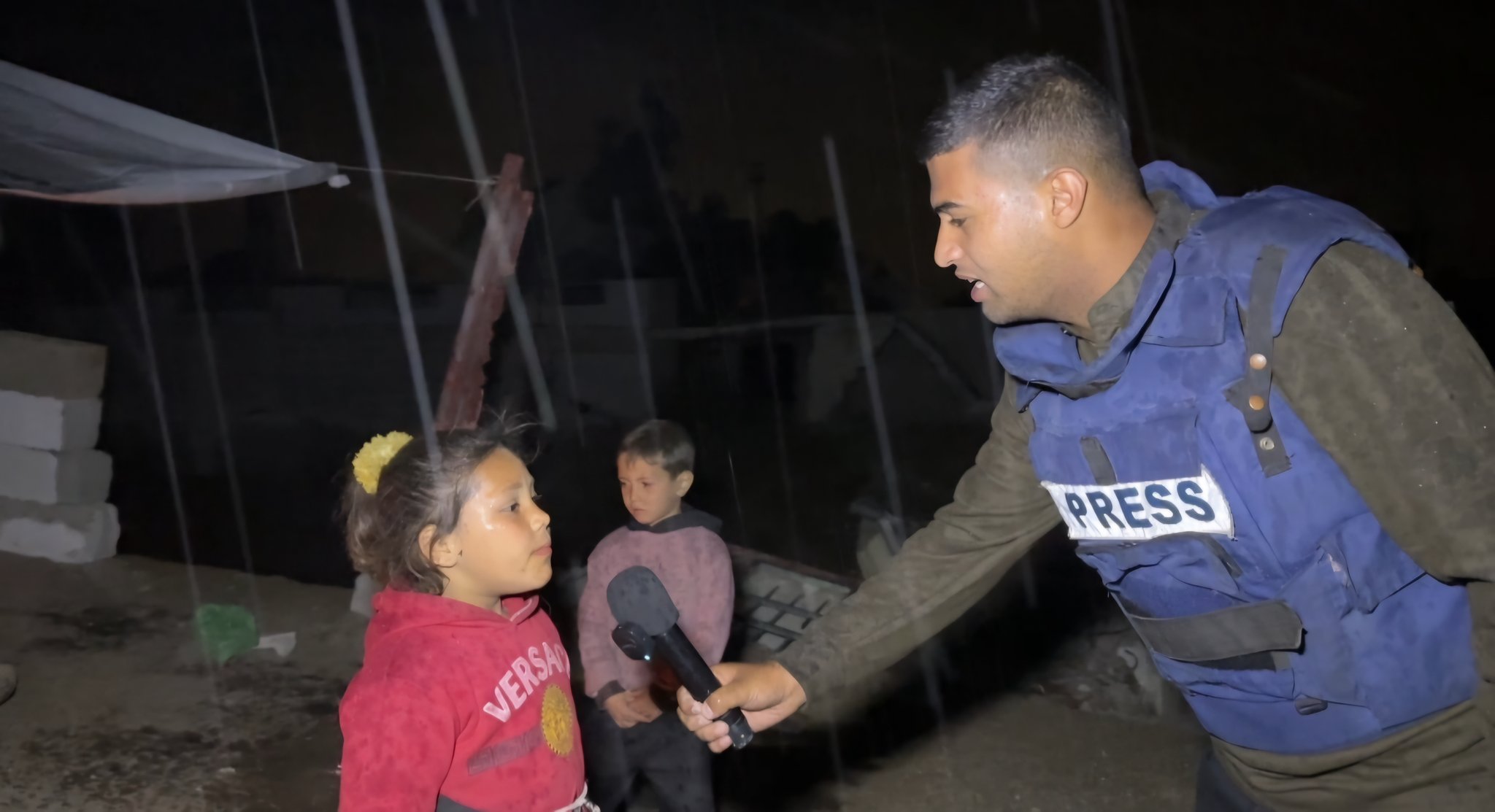 Displaced Families Suffering in Tents During Heavy Rain