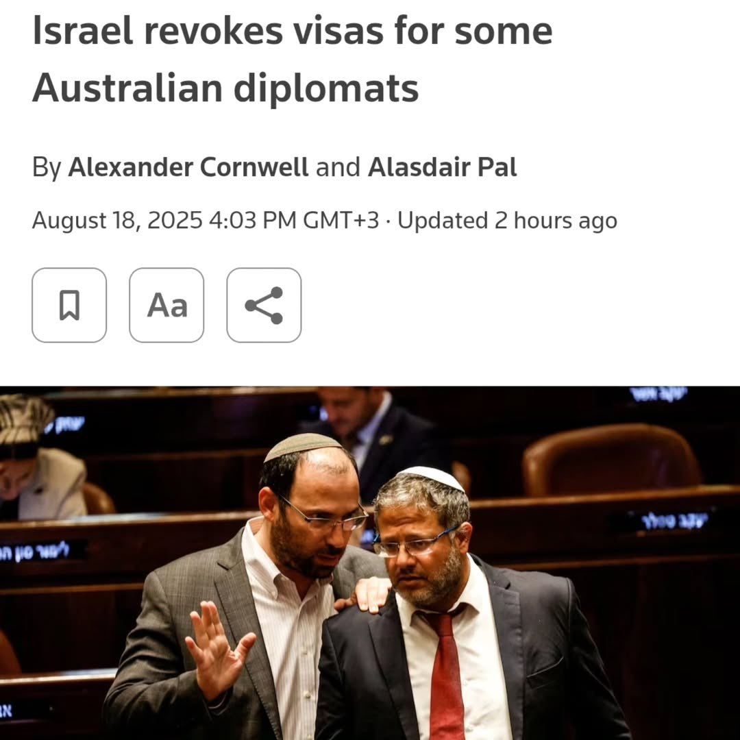 Australia Cancels Visa of Israeli Far-Right Knesset Member