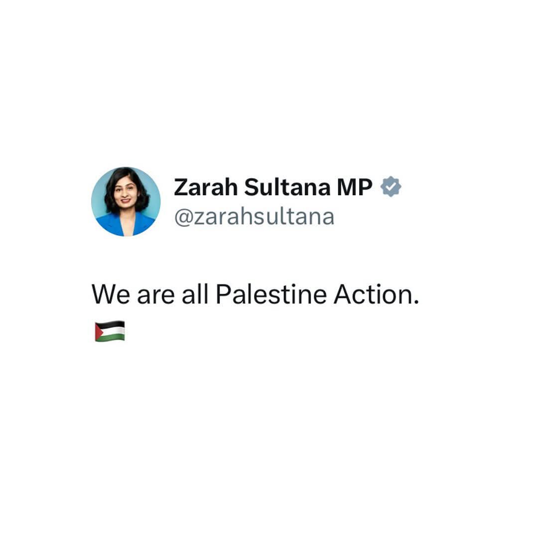 British MP Zarah Sultana Shows Solidarity with Palestine Action Group