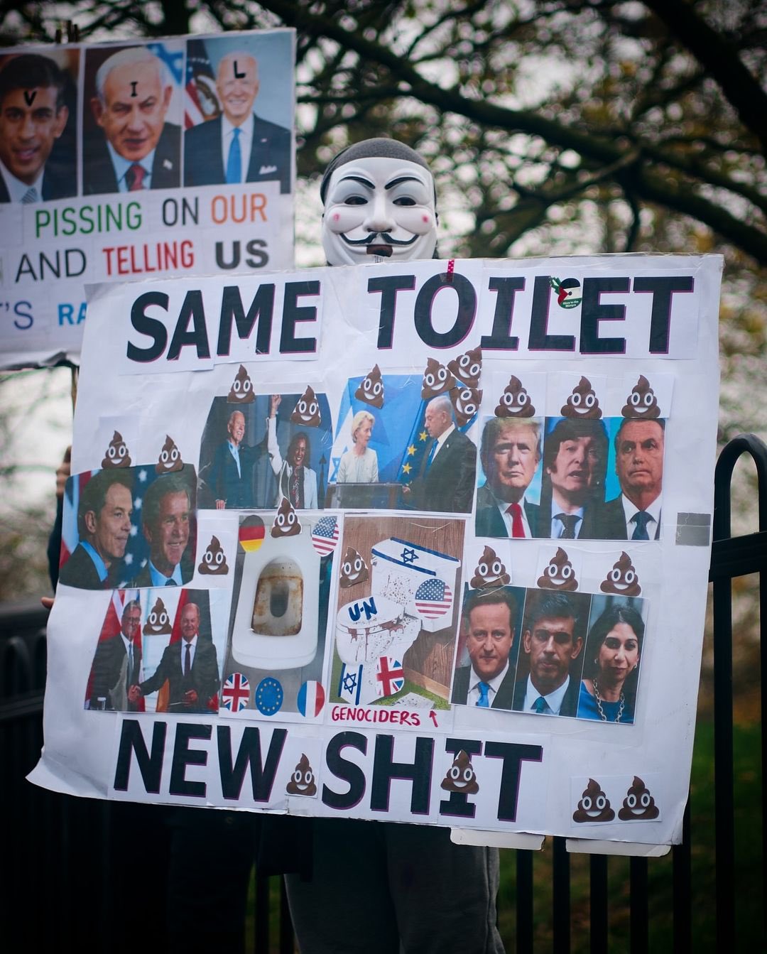 Protest slogan from London Palestine demonstration