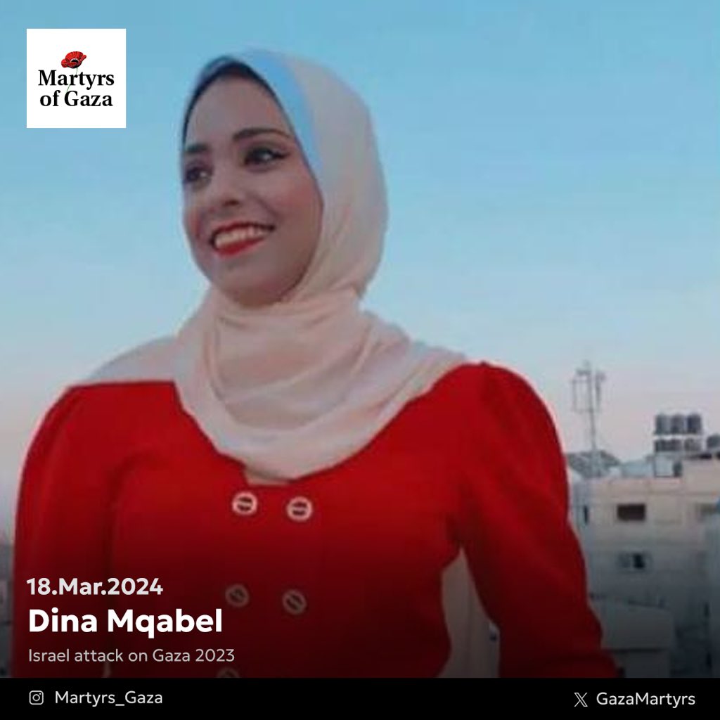 Young Palestinian Student Dina Mqabel Killed in Gaza Conflict