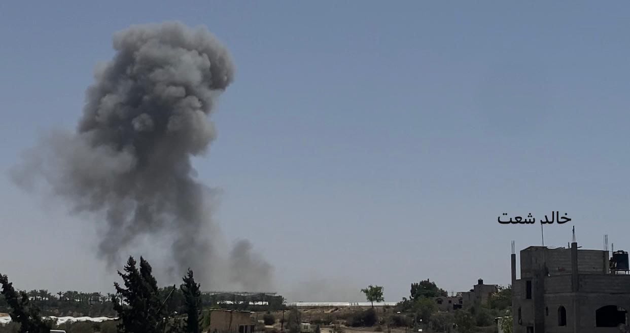 Israeli warplanes strike Murage area near Rafah and Khan Younis