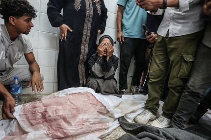 Funeral of Palestinian Abdullah al-Shatli after Israeli attack on Nuseirat