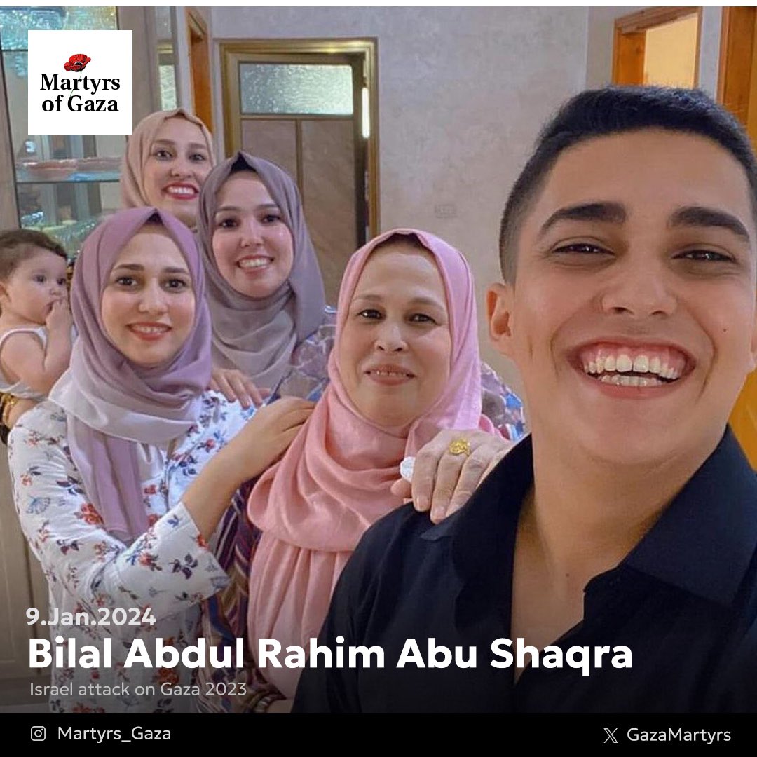 Martyr Bilal Abdul Rahim Abu Shaqra Accounting Graduate from Al-Aqsa University