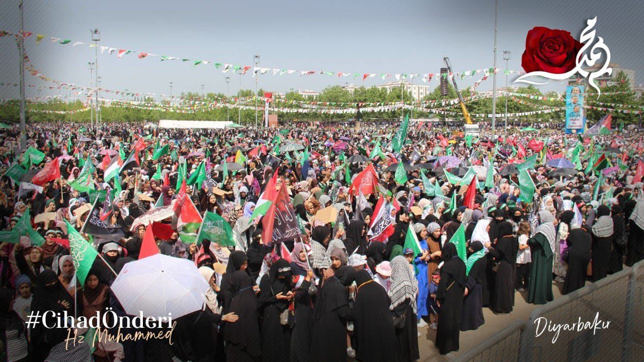 Massive demonstration in Diyarbakir supporting Palestinian resistance in Gaza