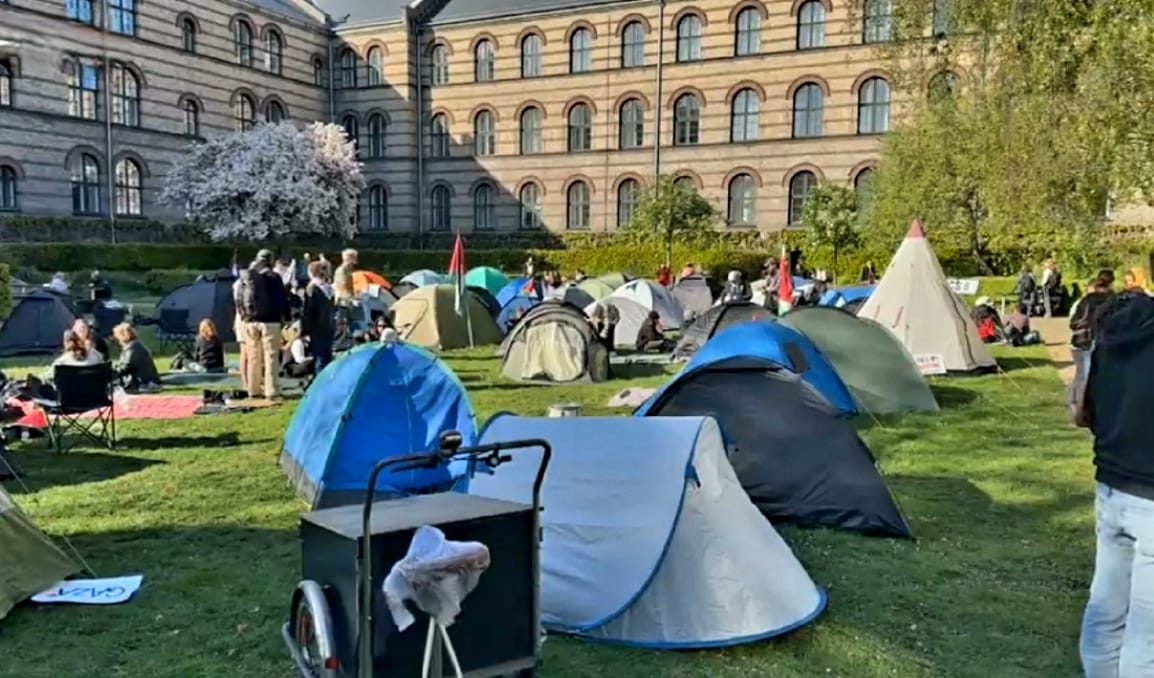 Copenhagen University Students Continue Gaza Solidarity Encampment