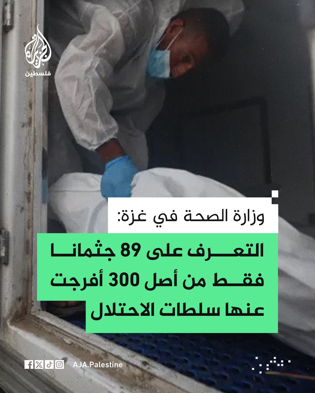Gaza Health Ministry: Only 89 of 300 Bodies Identified