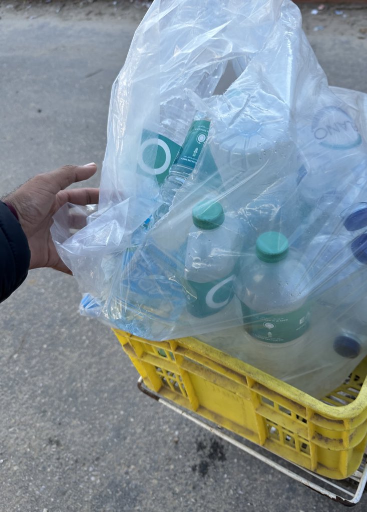 Collecting bottles to deliver olive oil to Gaza refugees