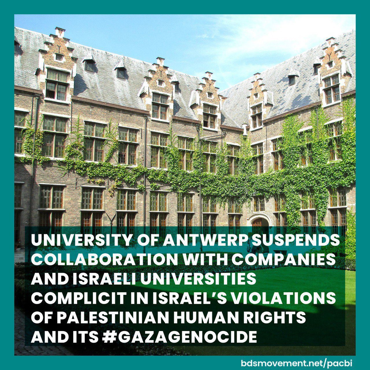 University of Antwerp Suspends Cooperation with Israeli Entities