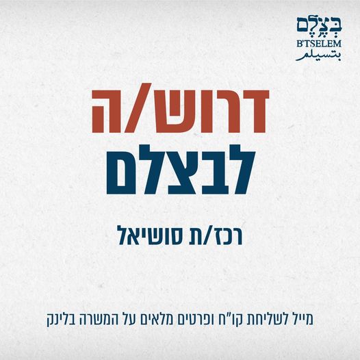B’Tselem Job Positions and Application Details