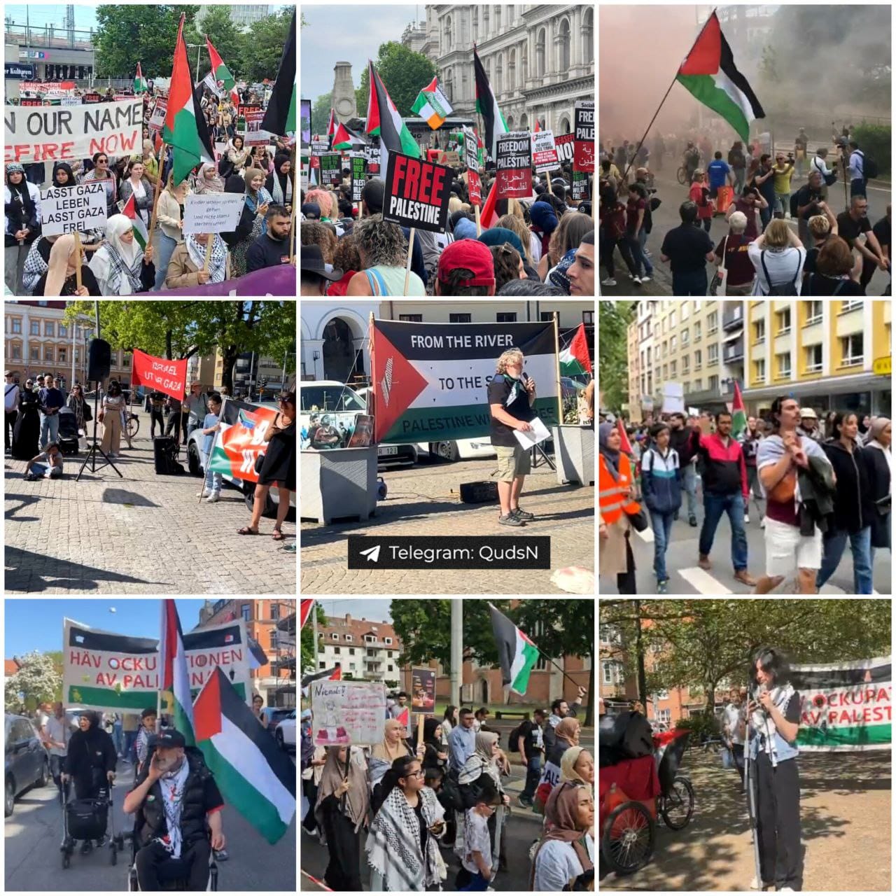 Mass Demonstrations in European Cities Supporting Gaza
