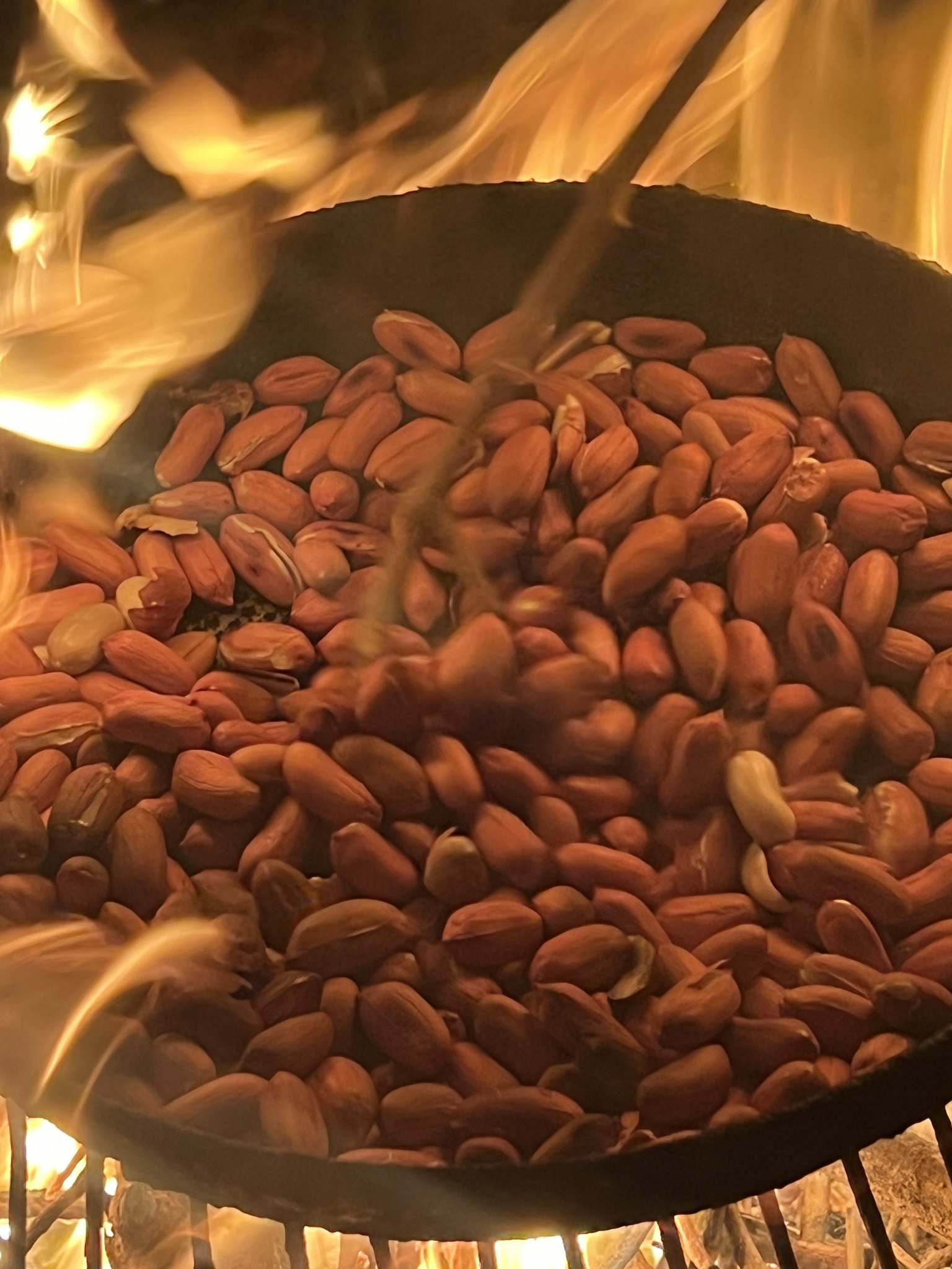 Roasting Peanuts on Wood Fire in Gaza