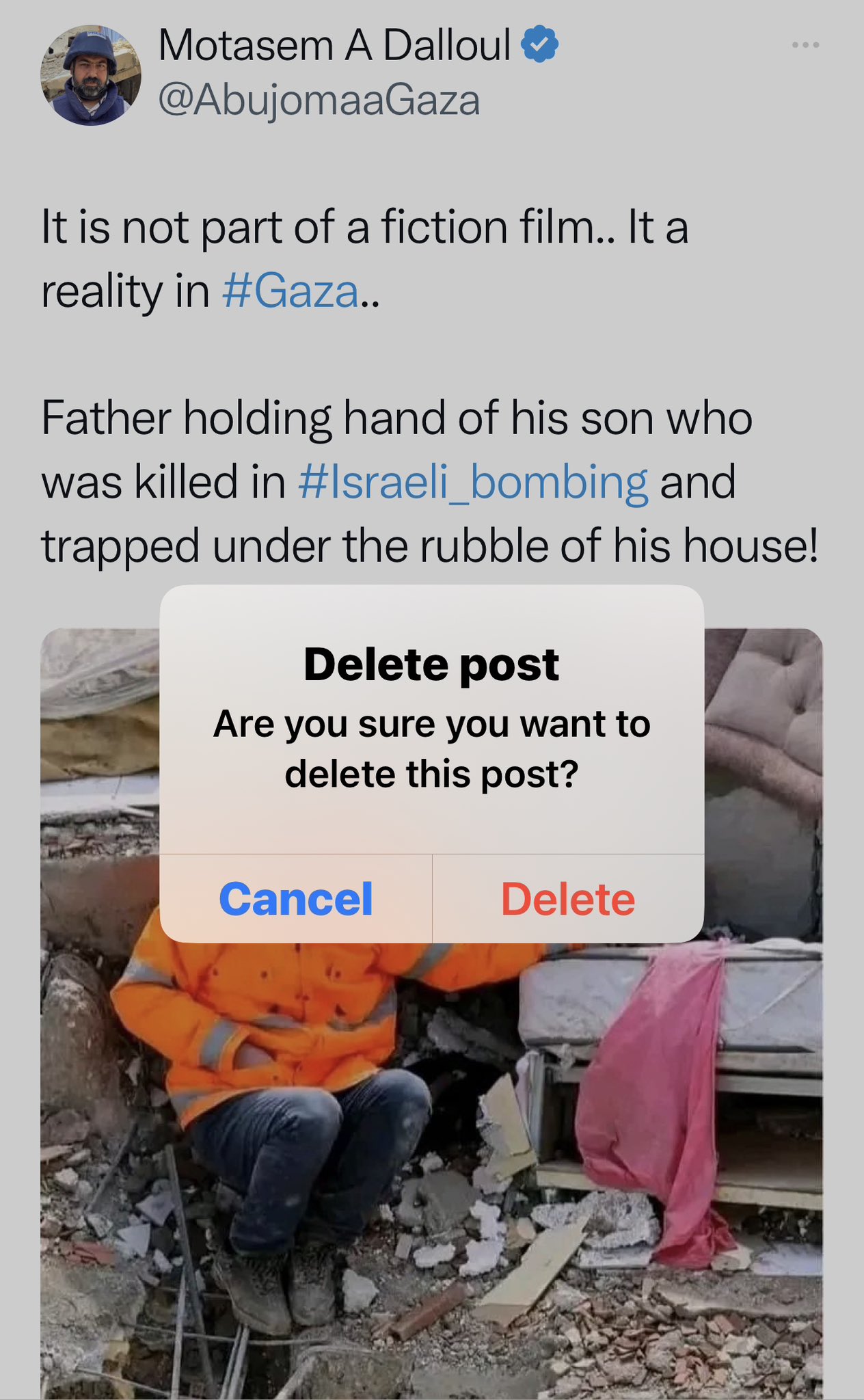 Apology for misattributed Gaza image; witness account