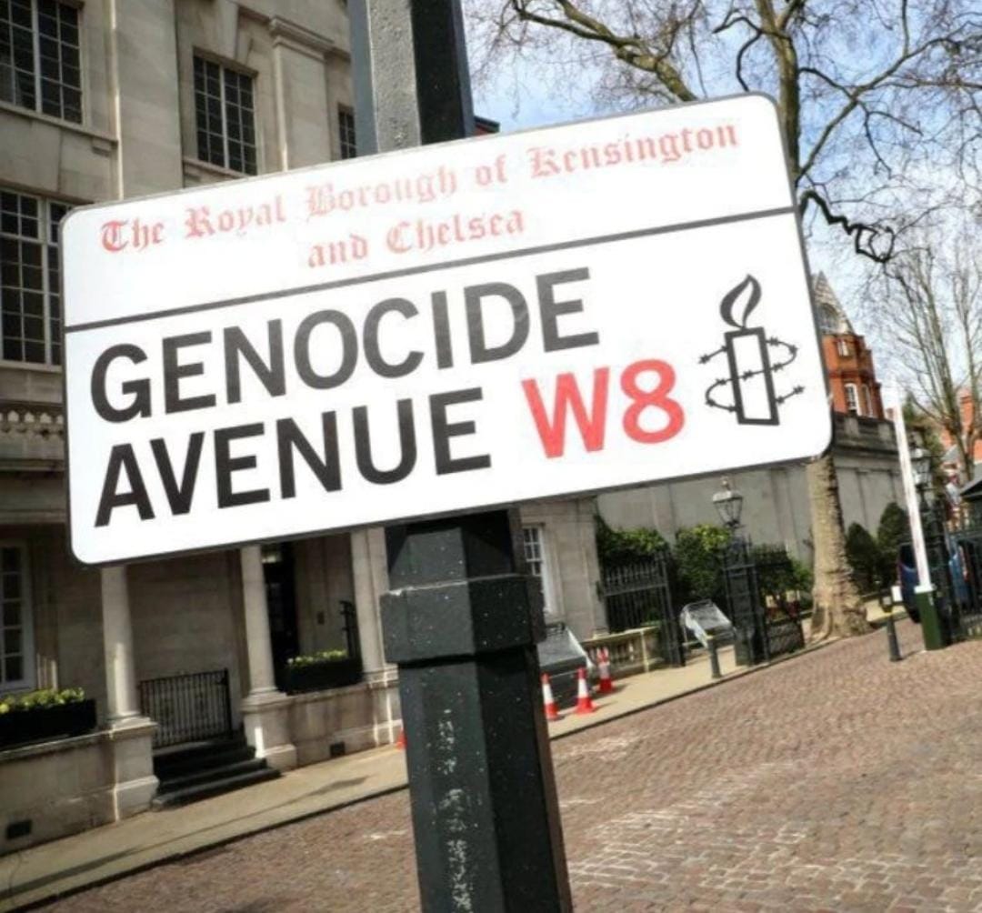 Pro-Palestine activists rename London Israeli embassy road to Genocide Avenue
