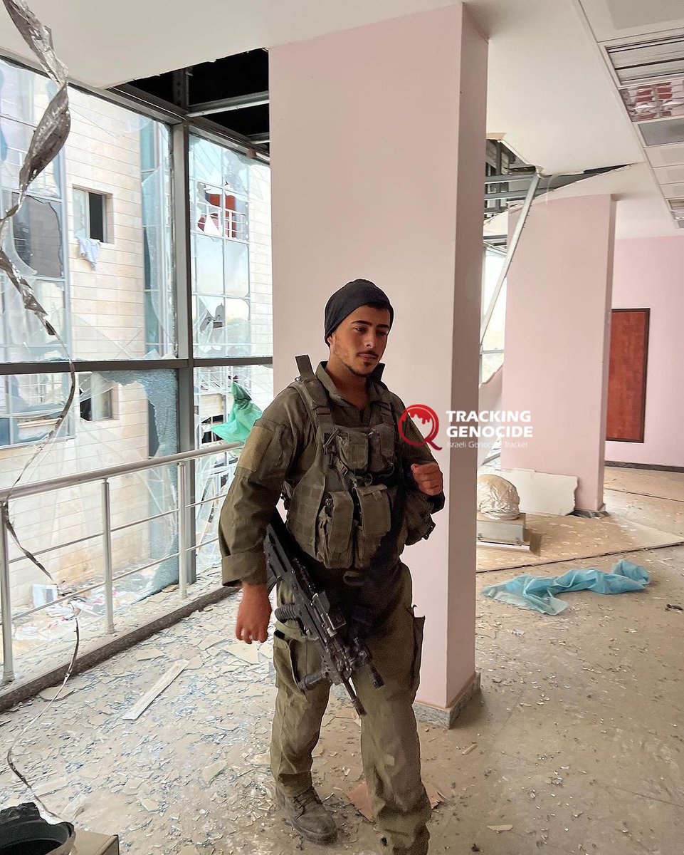 Israeli Soldier Photos at Destroyed Gaza Hospital