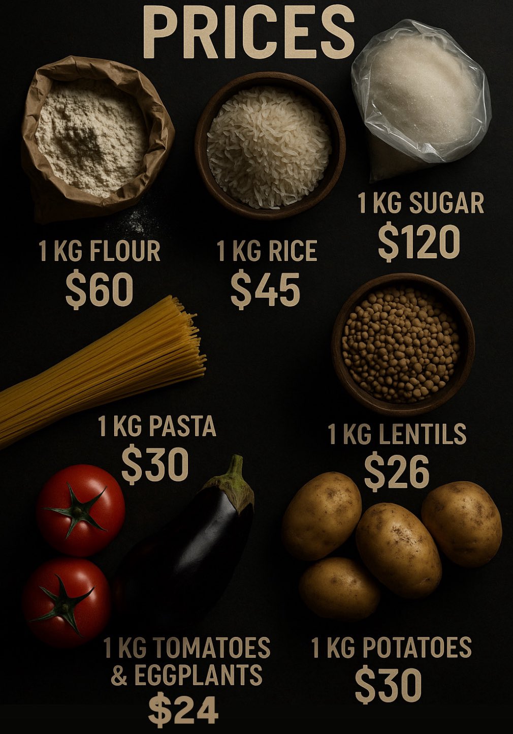 Current prices of basic goods in besieged Gaza