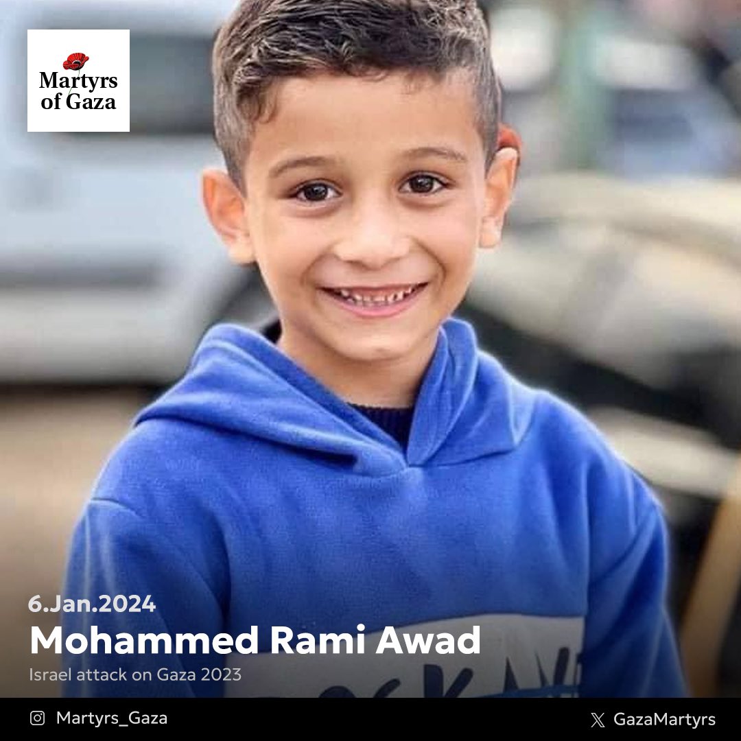Child Mohammed Rami Awad killed in Gaza conflict