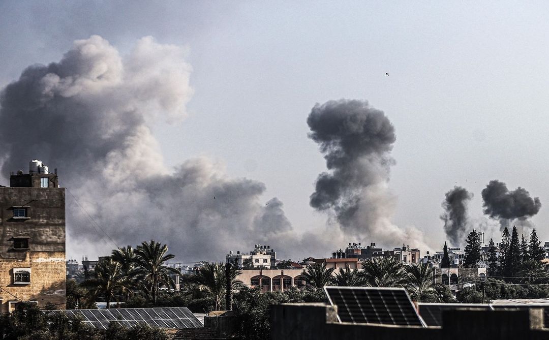 Ongoing Firebelts Attack Captured at Al-Maghazi Camp Gaza