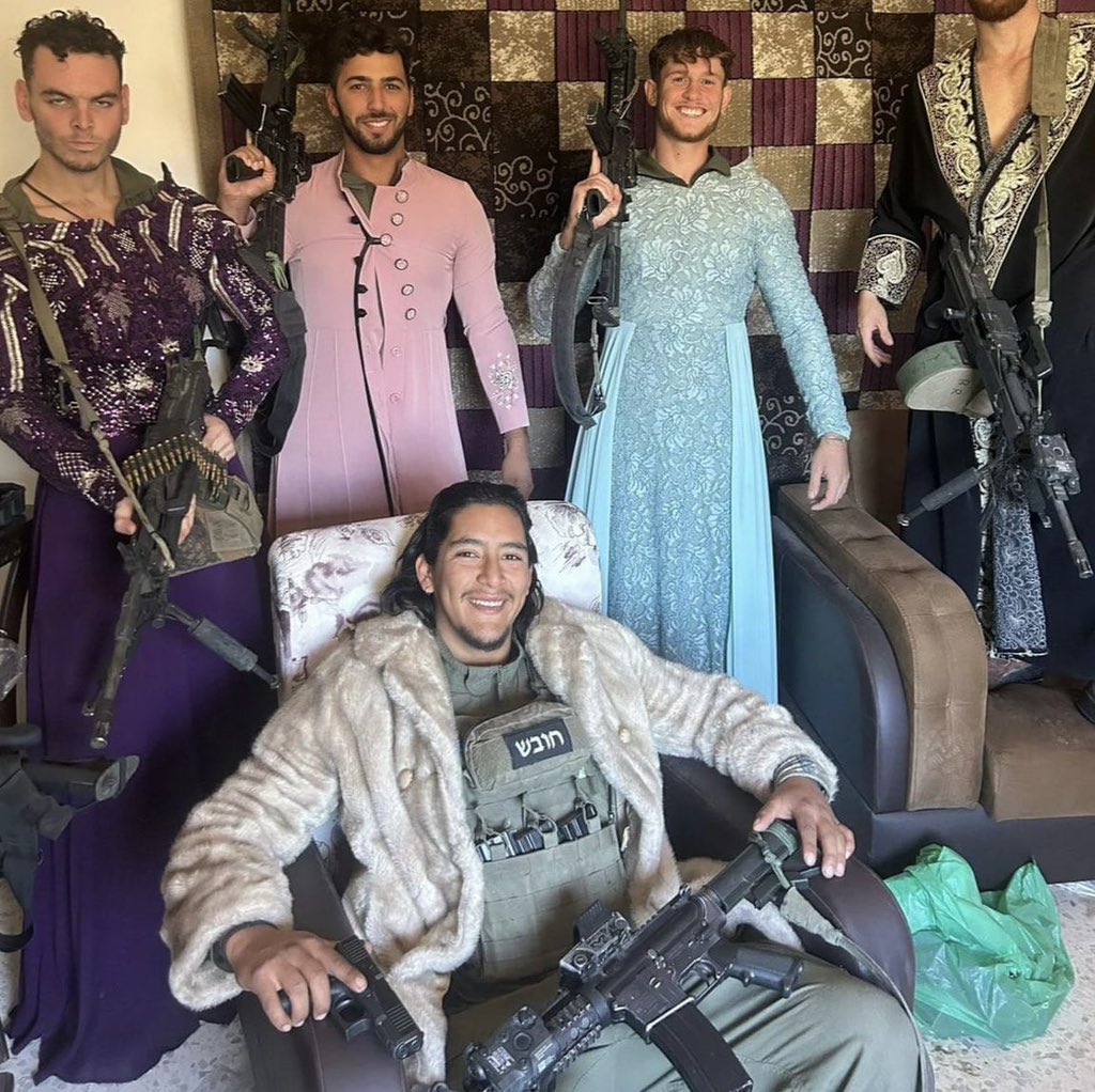 Israeli Soldiers Pose With Displaced Lebanese Women’s Clothes