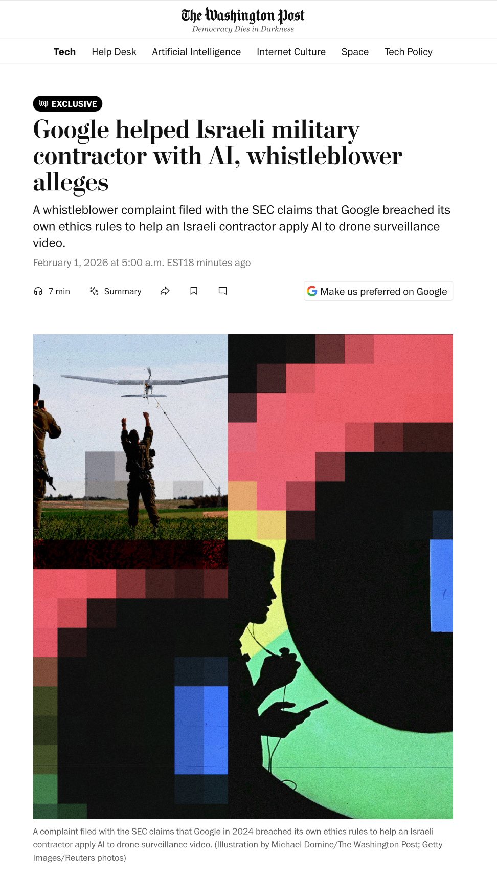 Google Accused of Providing AI Tools to Israeli Military Contractor