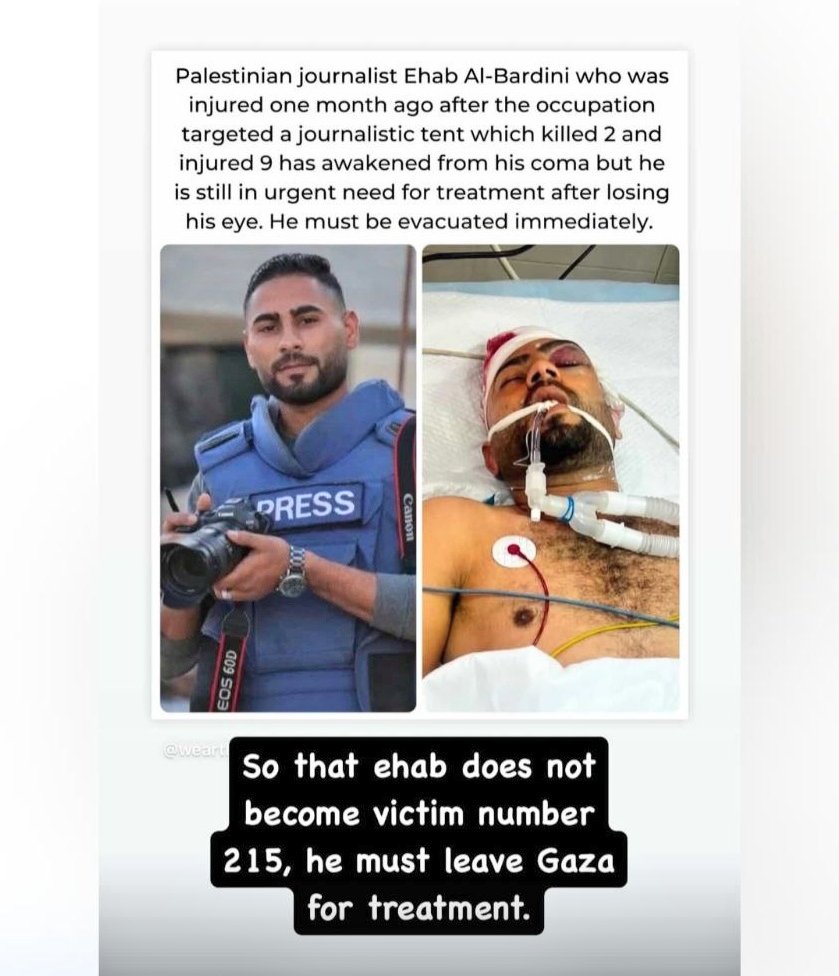 Journalist Ihab needs urgent medical evacuation from Gaza