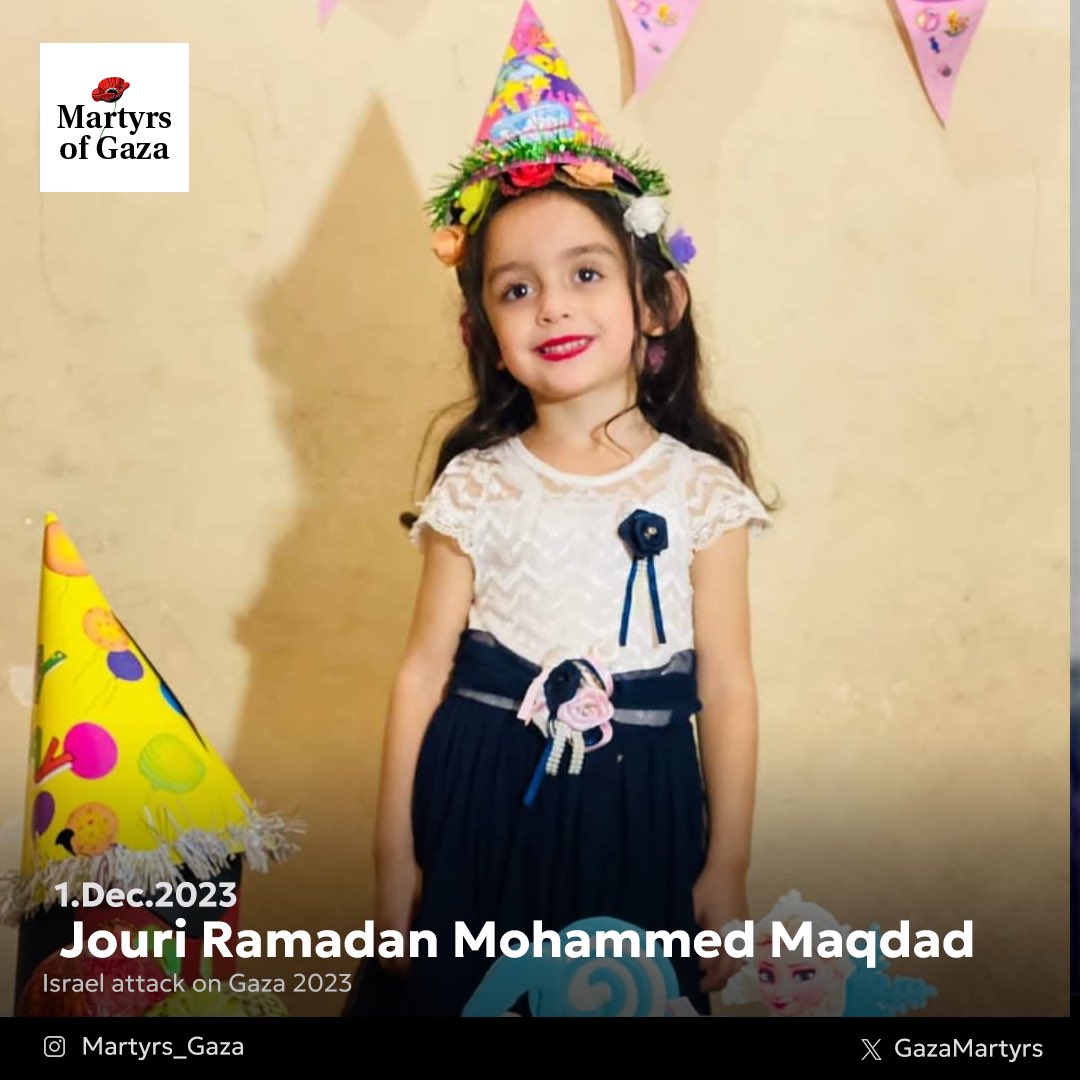 Jouri Ramadan Mohammed Maqdad, 5-year-old killed in Rafah bombing