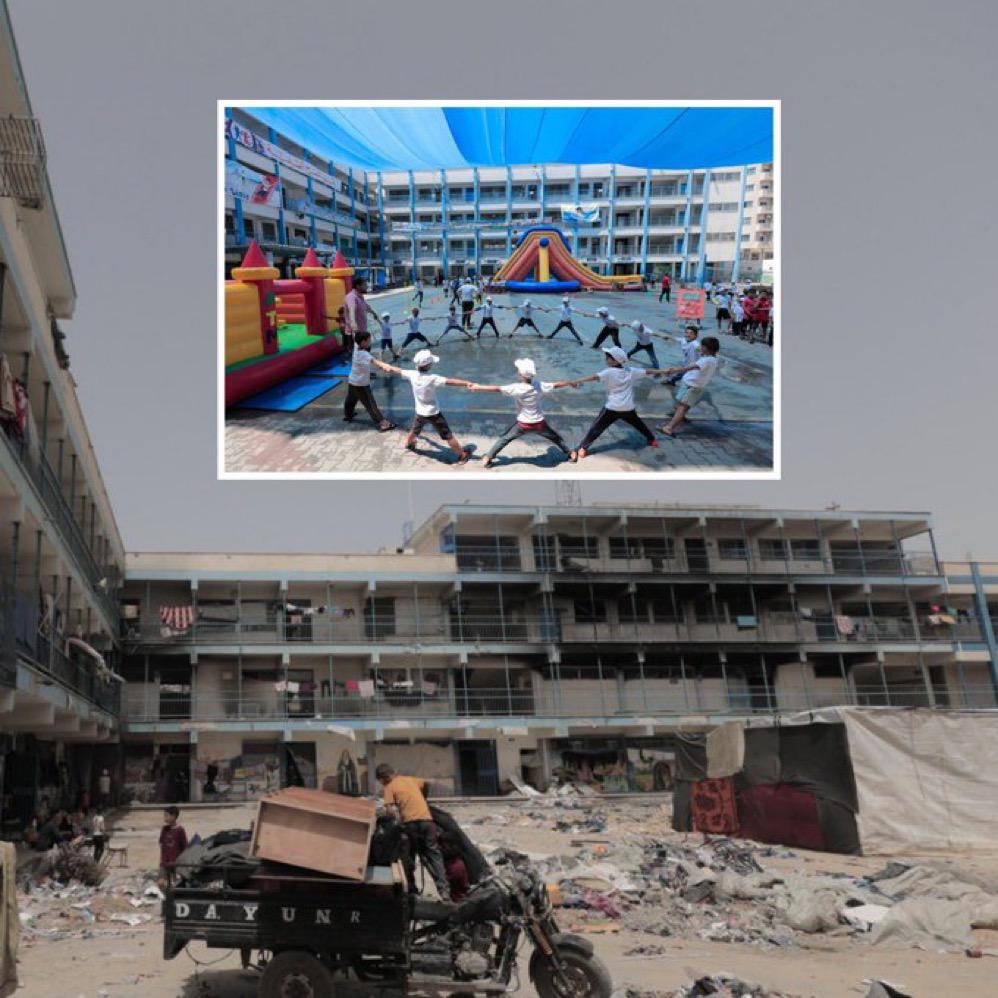 UN School in Gaza: Before and After October 7