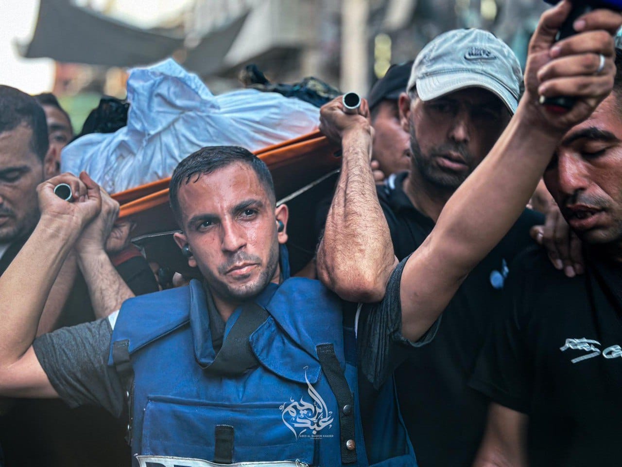 Funeral Processions for Slain Journalists Al-Ghoul and Al-Riffy