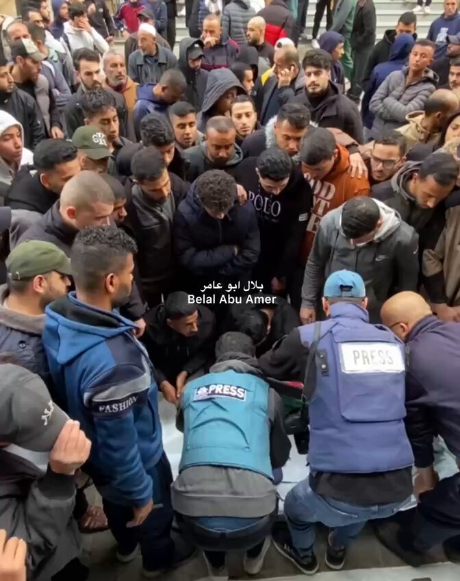 Photojournalist Ahmed Abu Al-Rous funeral in Nuseirat Gaza