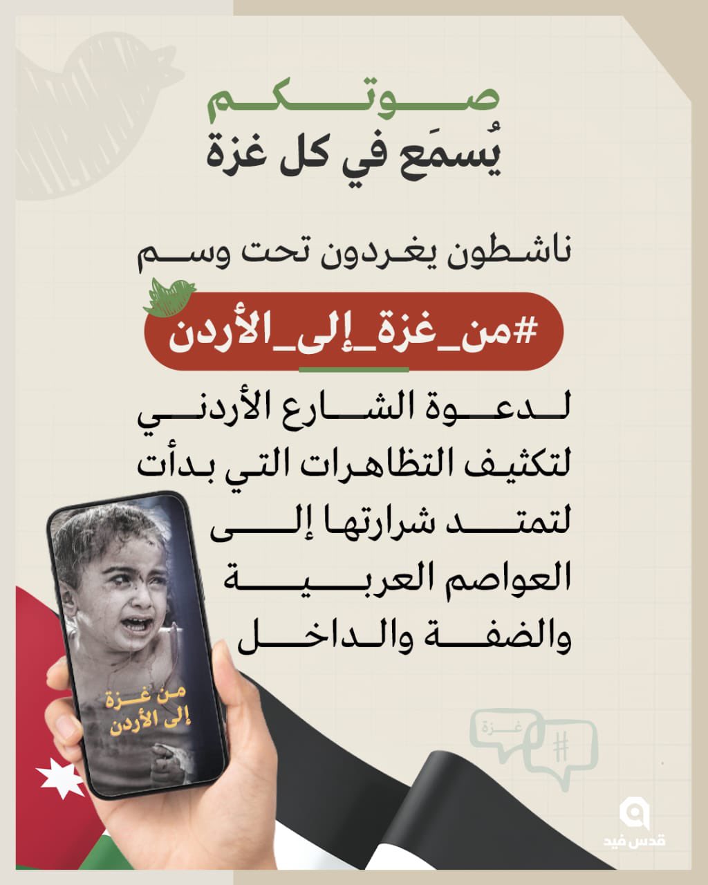 Share tweets from Gaza to Jordan campaign