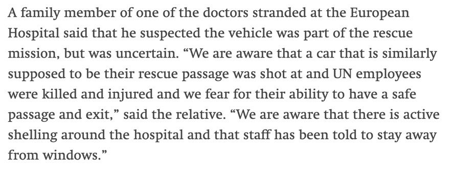 American doctors trapped at European Hospital Gaza amid UN vehicle incident