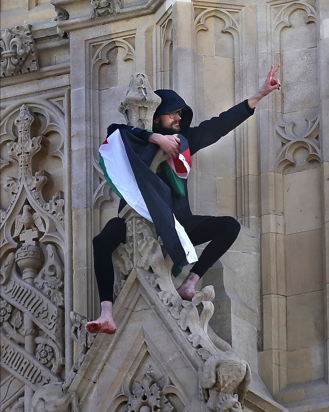 Activist Remanded After Big Ben Climb for Gaza