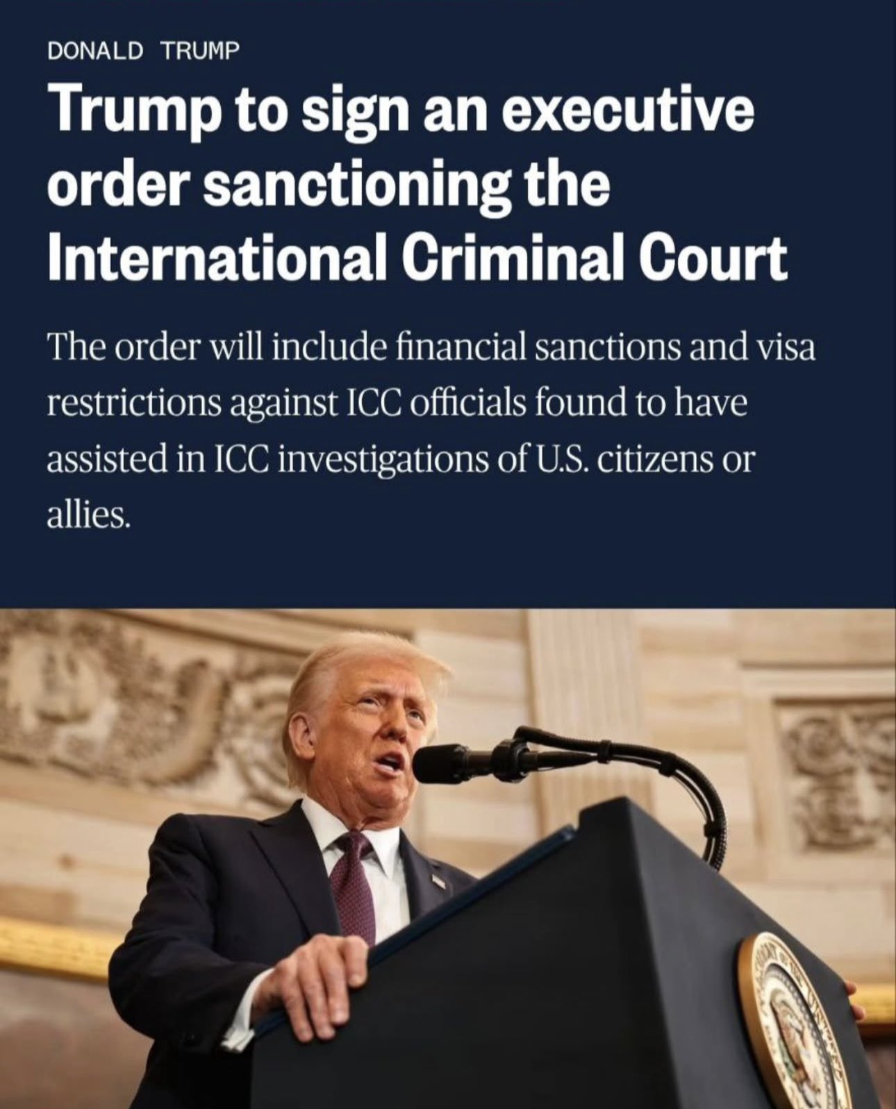 Trump Signs Sanctions Order Against International Criminal Court