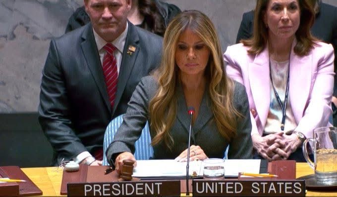 Melania Trump chairs UN meeting on children amid Gaza Lebanon conflict