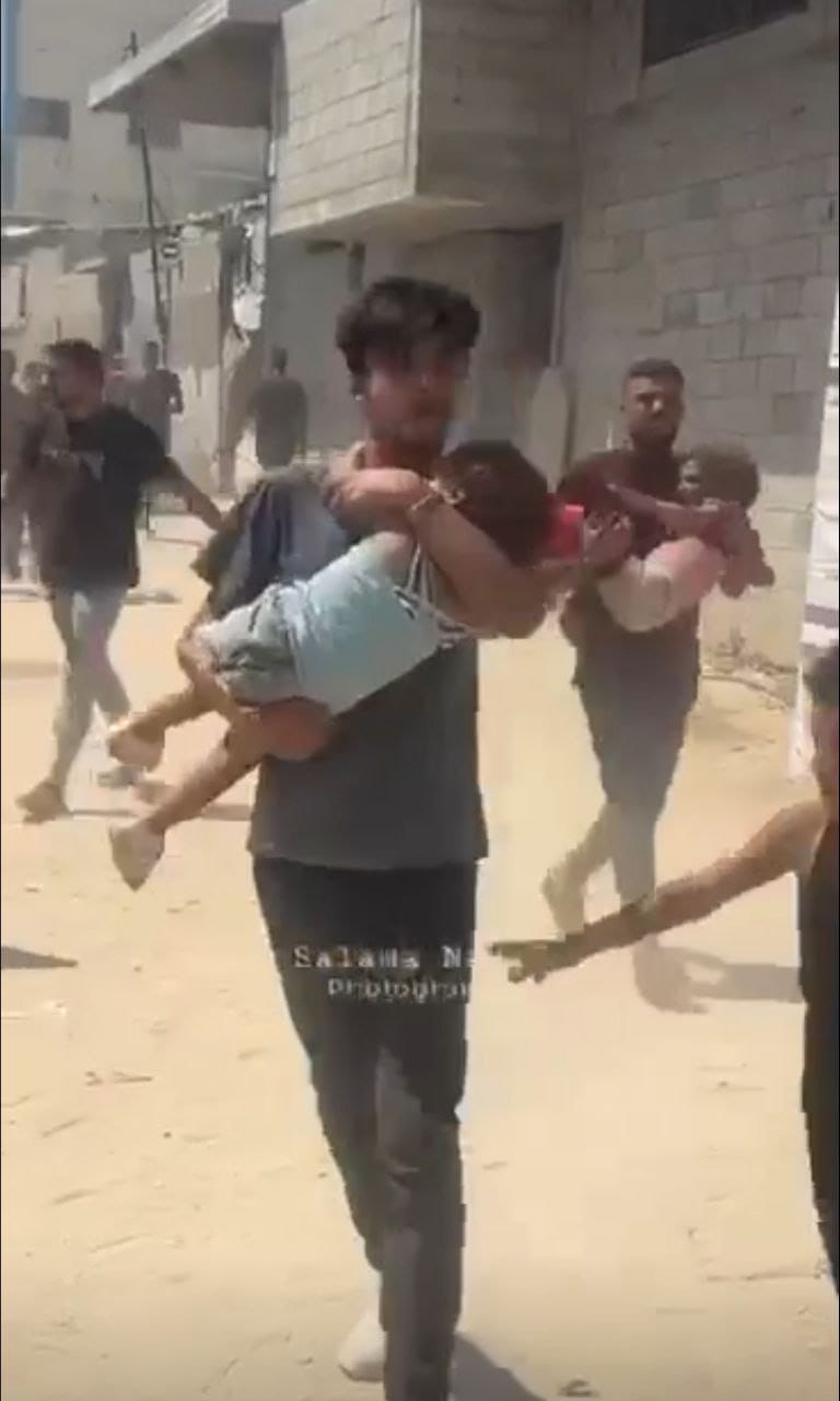 Palestinians Rush Injured Children to Hospital After School Attack