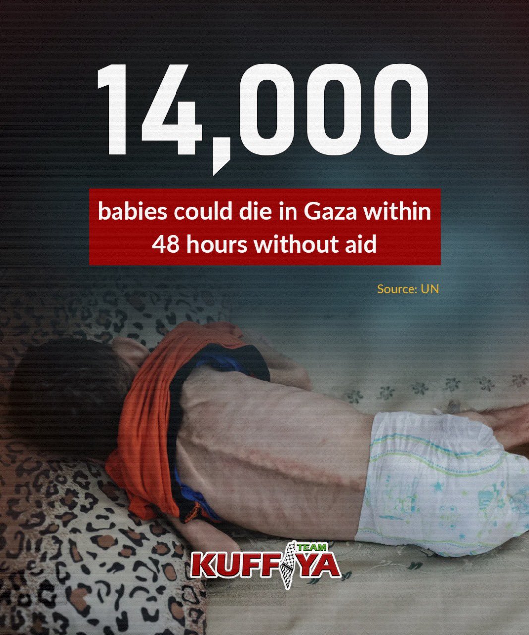 UN warns 14,000 Gaza babies risk starvation death within 48 hours