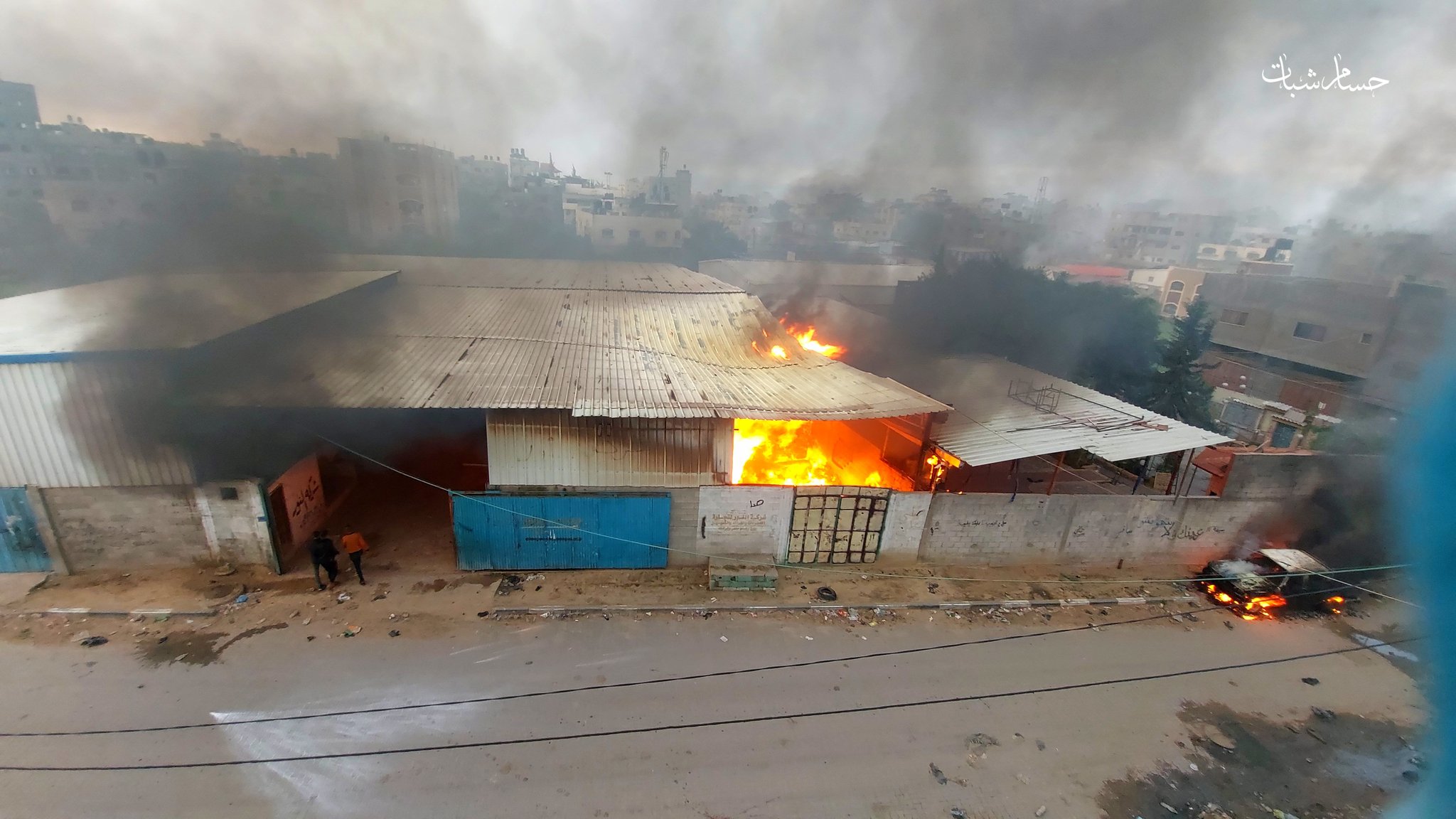 Major fire in northern Gaza shelter centers after shelling