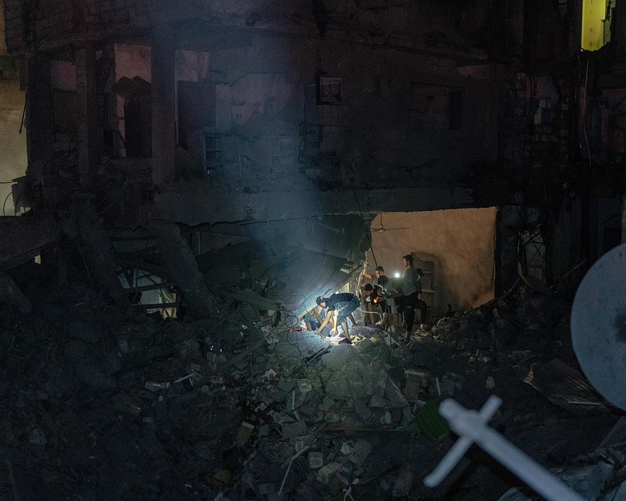 Bomb Strike Impact on Sleeping Person in Home