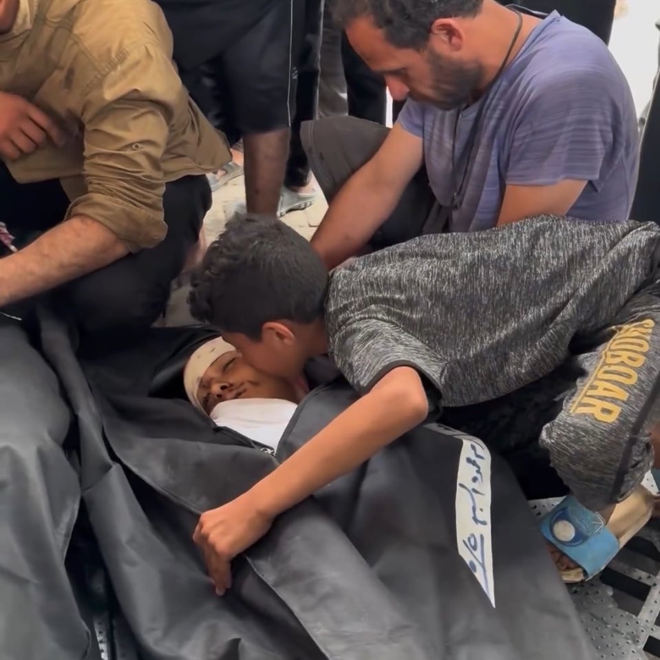 Palestinian child mourns twin brother killed in Israeli bombing
