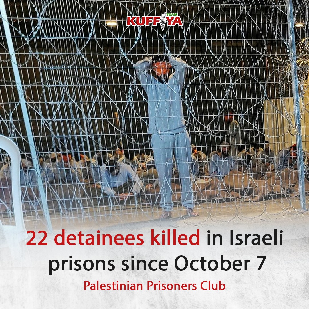 22 Palestinian detainees died in Israeli prisons since Gaza war