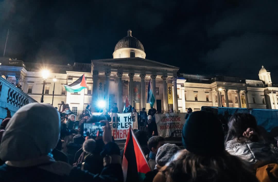 London Activists Rally for Gaza Ceasefire at Trafalgar Square
