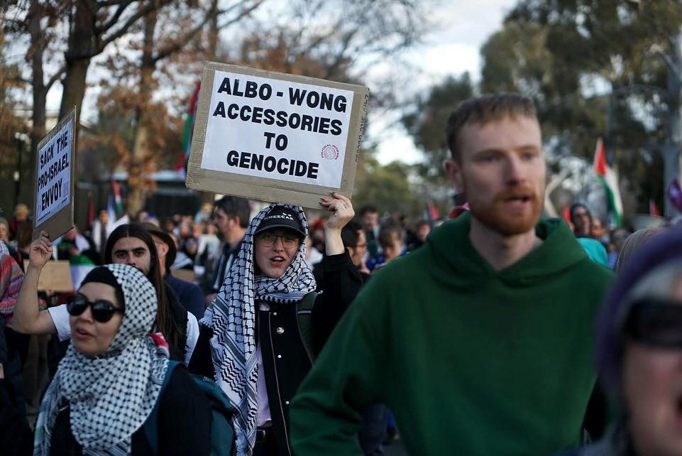 Australian activists protest Parliament over Gaza genocide complicity