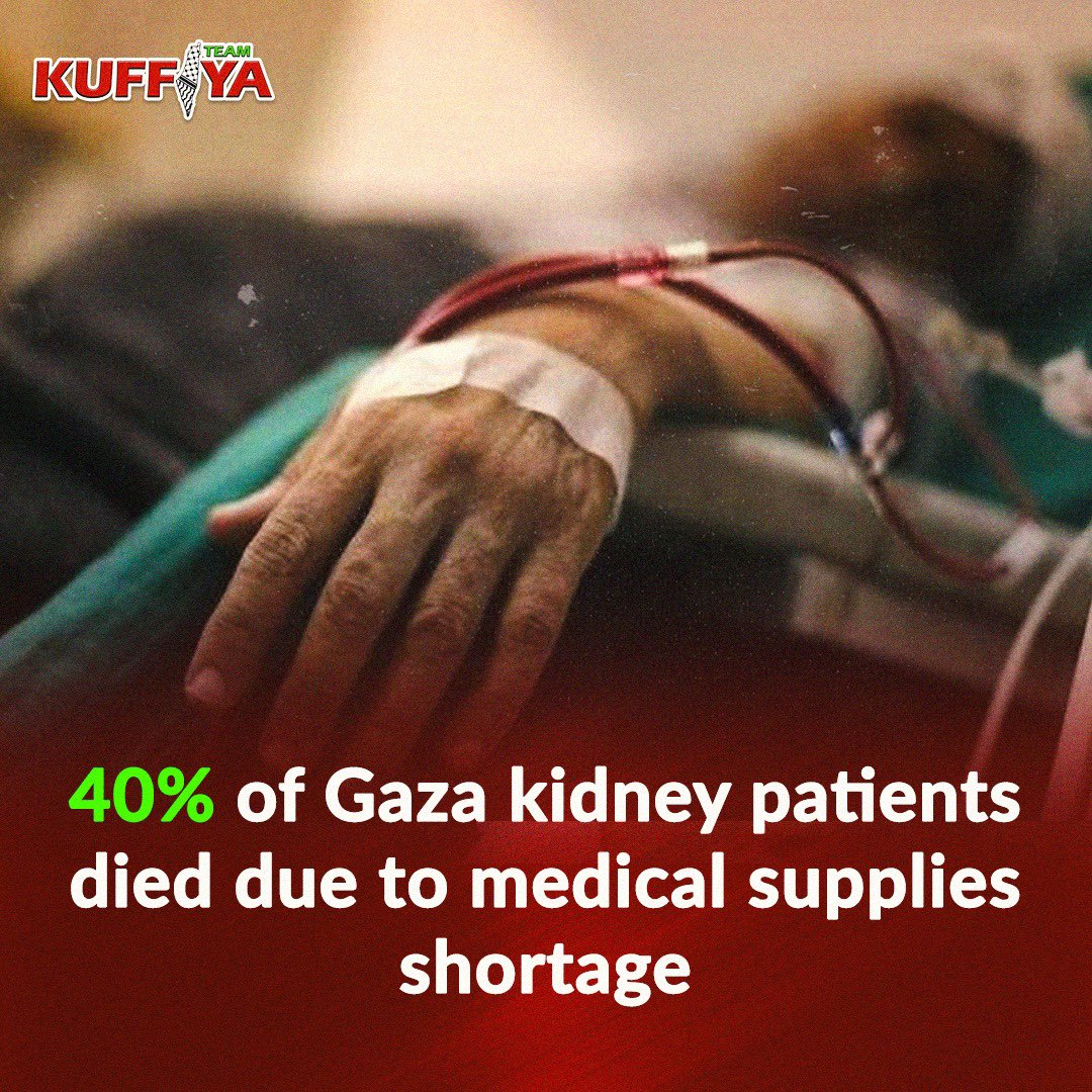 Gaza hospitals lose 40% of kidney patients due to supply shortage