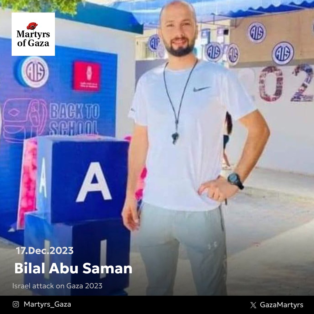 Bilal Abu Saman Teacher Killed Rescuing Injured in Gaza