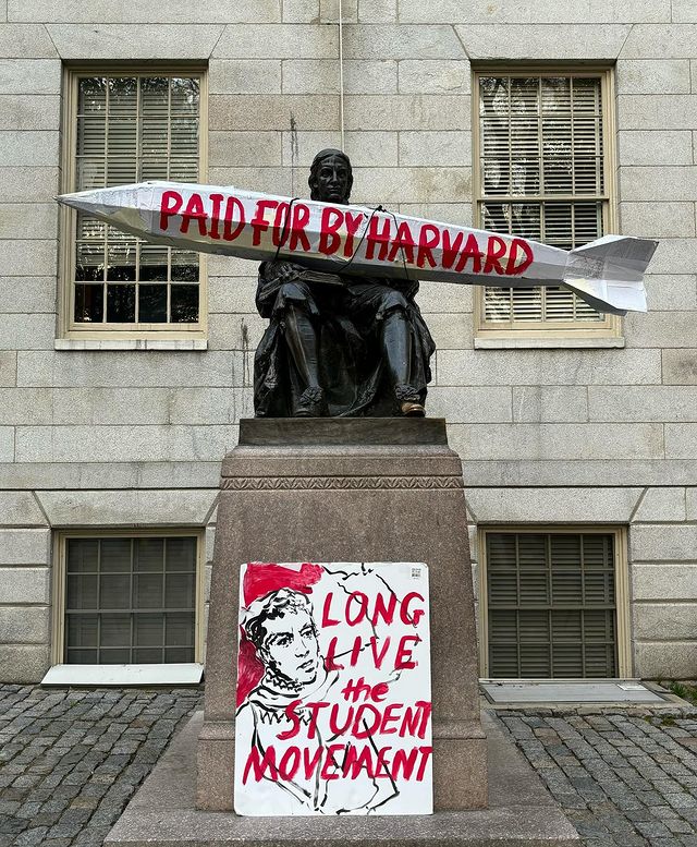 Harvard students protest U.S. military aid to Israel