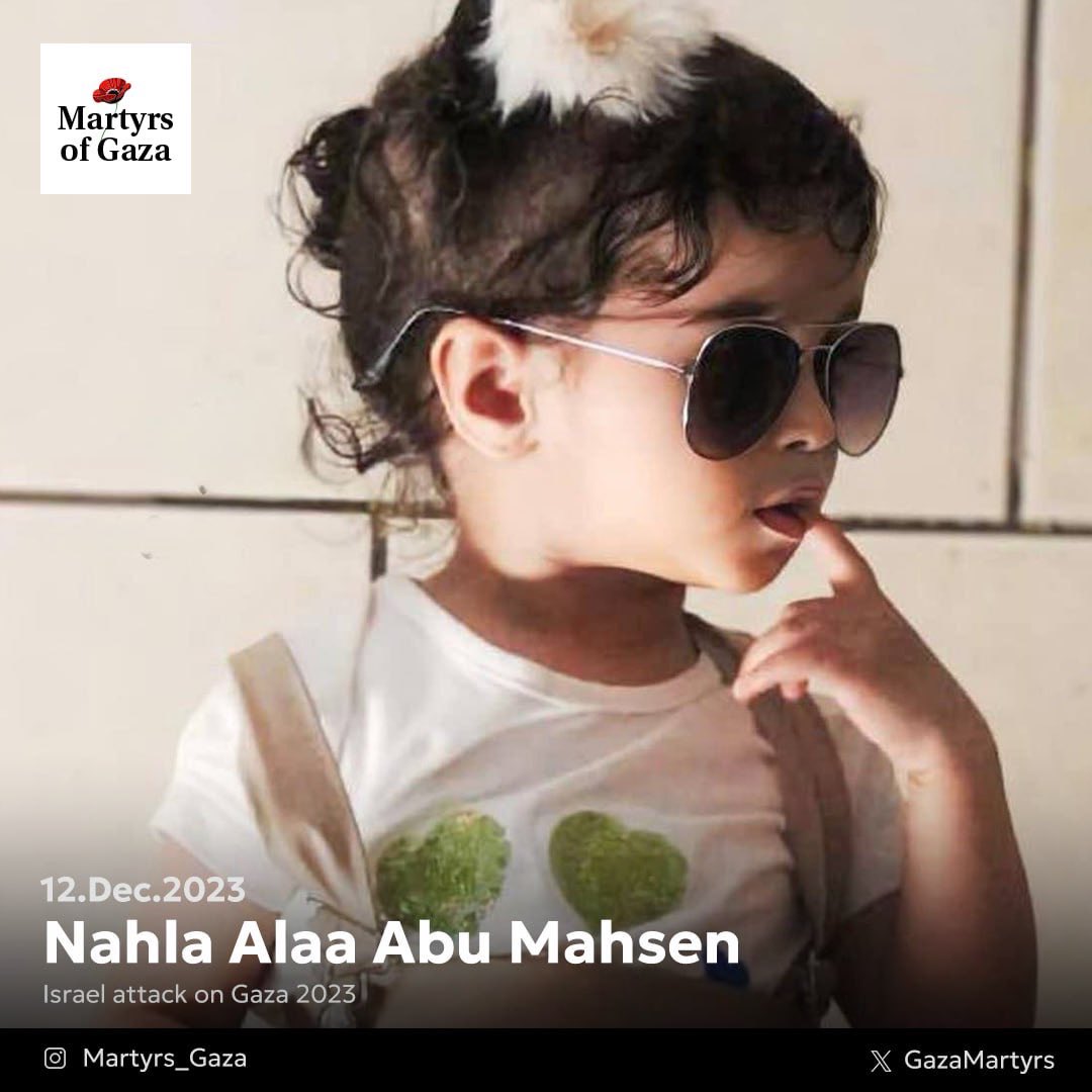 Martyred Child Nahla Alaa Abu Mahsen: Airstrike Victim Account