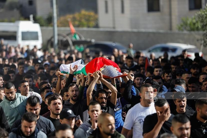 Funeral of Palestinian boy Atallah Badaha shot by Israeli forces