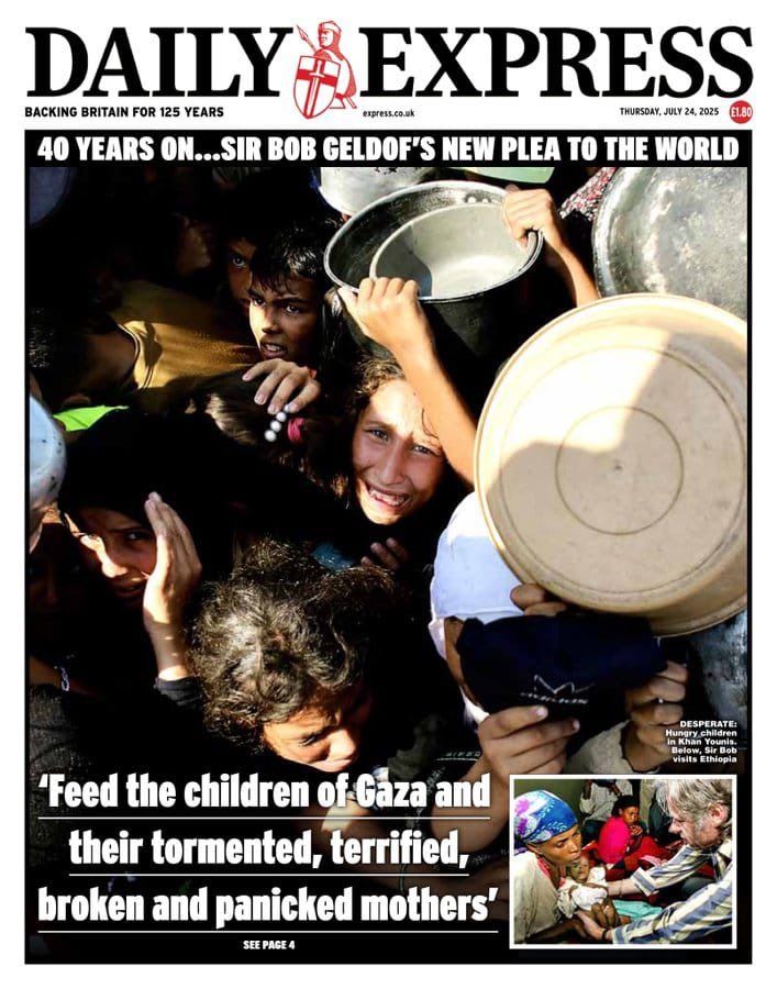 Bob Geldof Appeals to Feed Gaza’s Starving Children